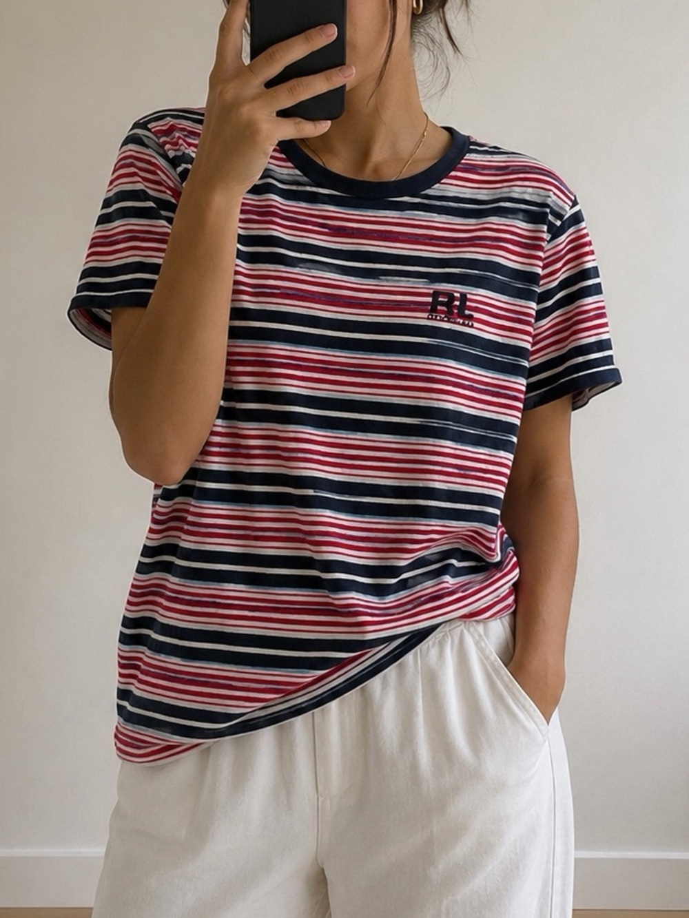 Ralph Lauren Striped Tee Size Medium Women’s Vintage Y2K Cotton Rugby USA Shirt